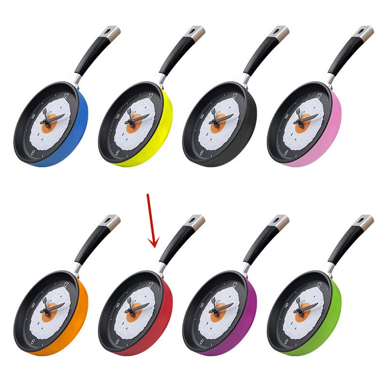 Title 2, Fried Egg Pan Clock Mute Clock Simple Clock Wal...