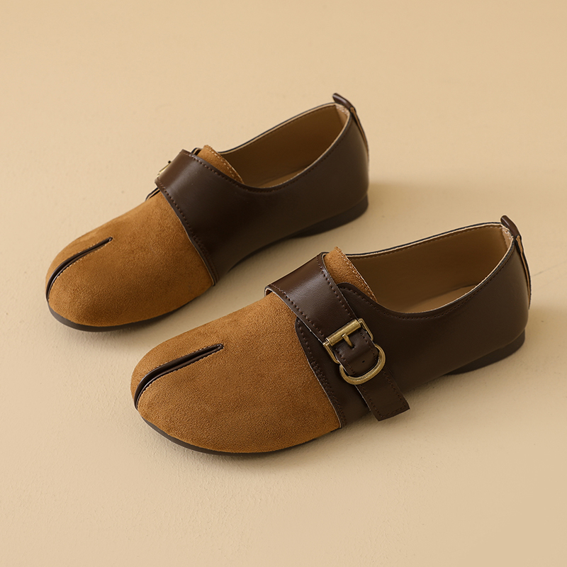 Suede Tabi Toe Monk Strap Flats, picture 2 of 5
