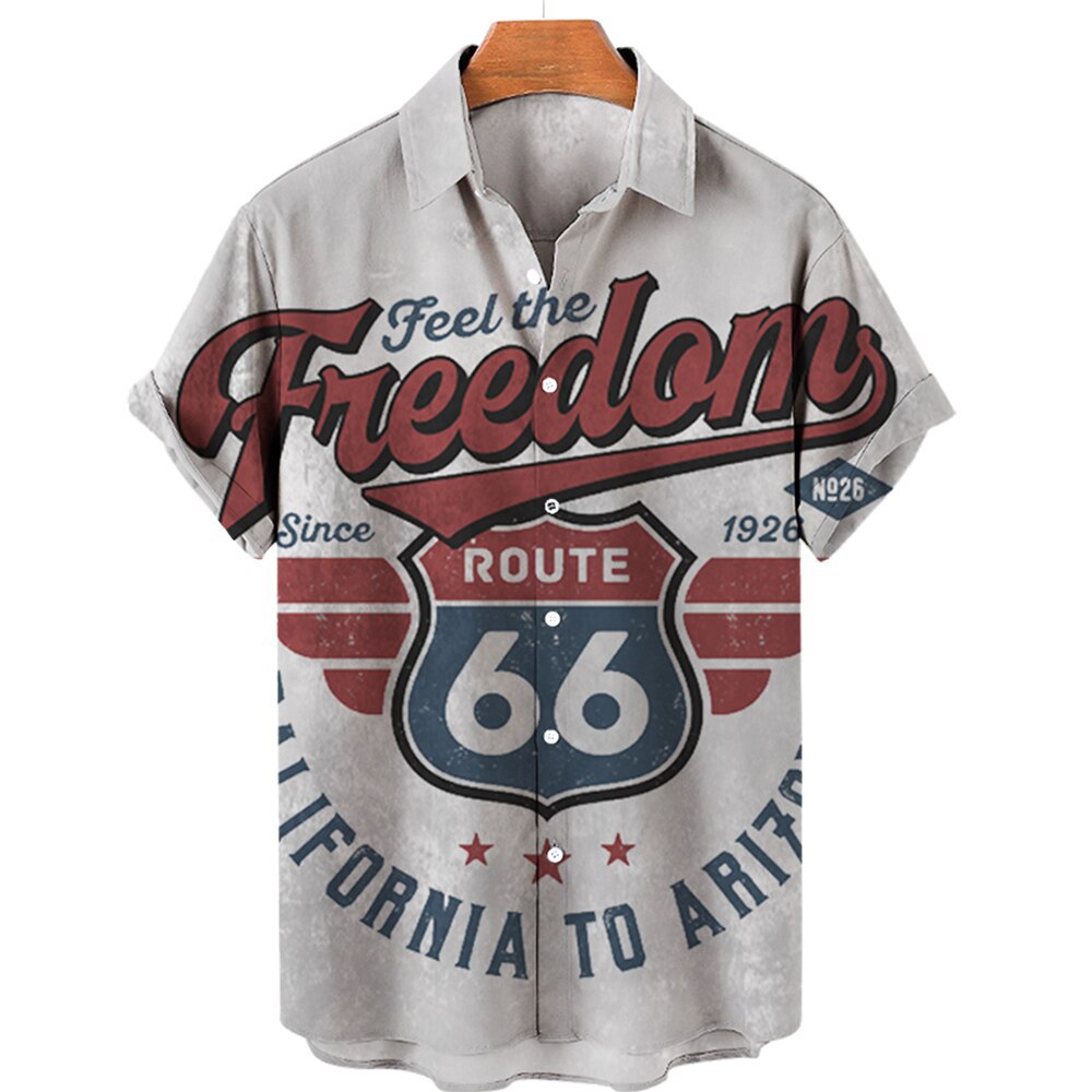 Title 5, Camisa masculina Road Print Orange Beach Thats...