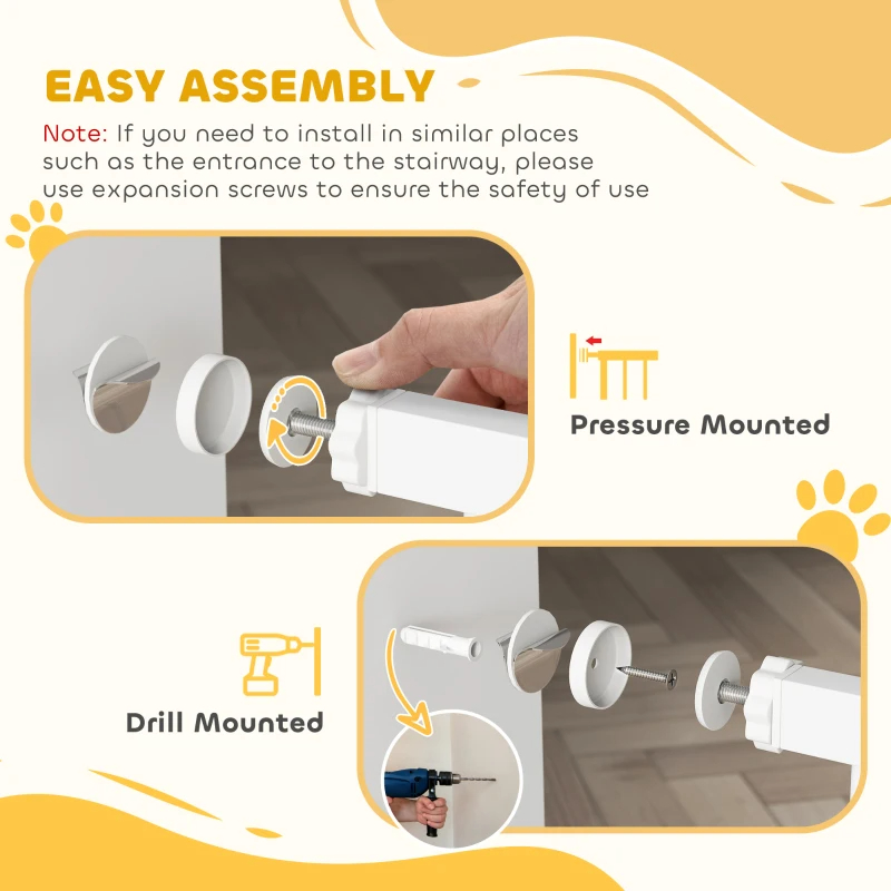 Extra Wide Walk Through Dog Gate W Cat Door, 3-Inch & 5.5-Inch Extension Kits