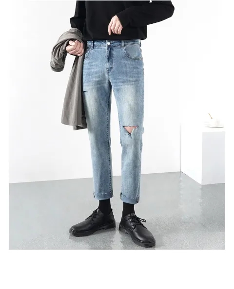 Ripped Jeans for Men Light Summer Thin