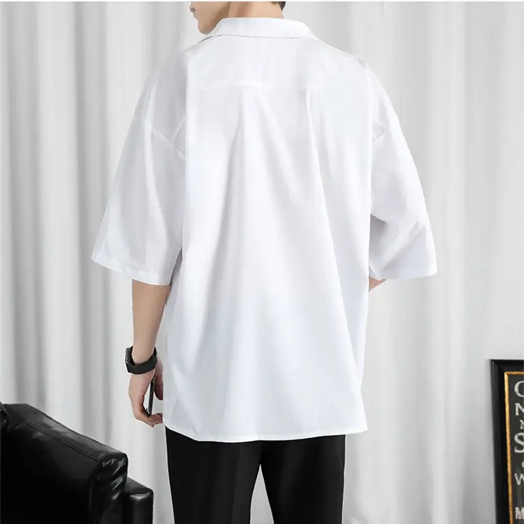 Men's Fashion Casual Loose Solid Color Shirt
