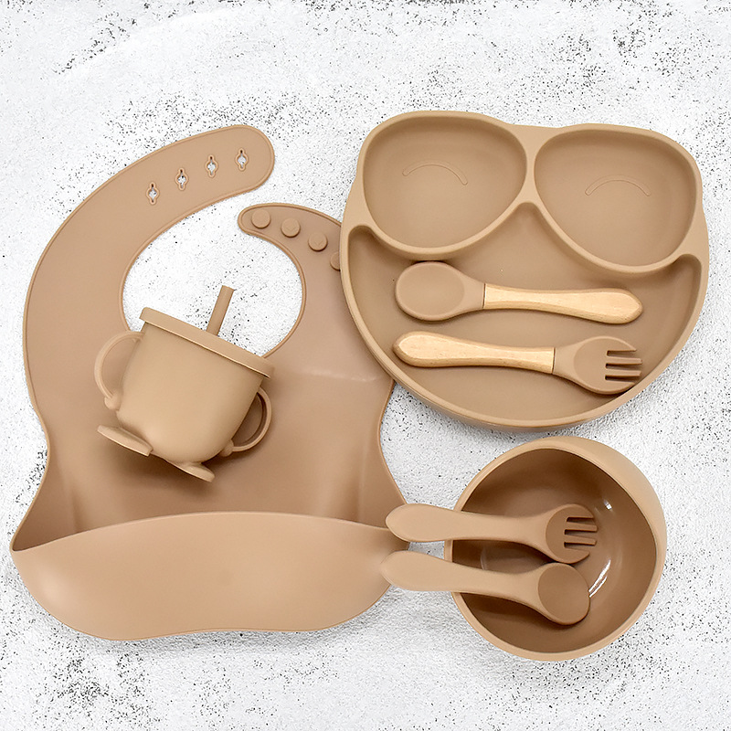 Baby Training Dinner Plate Bowl Khaki - Shop at LoveMi