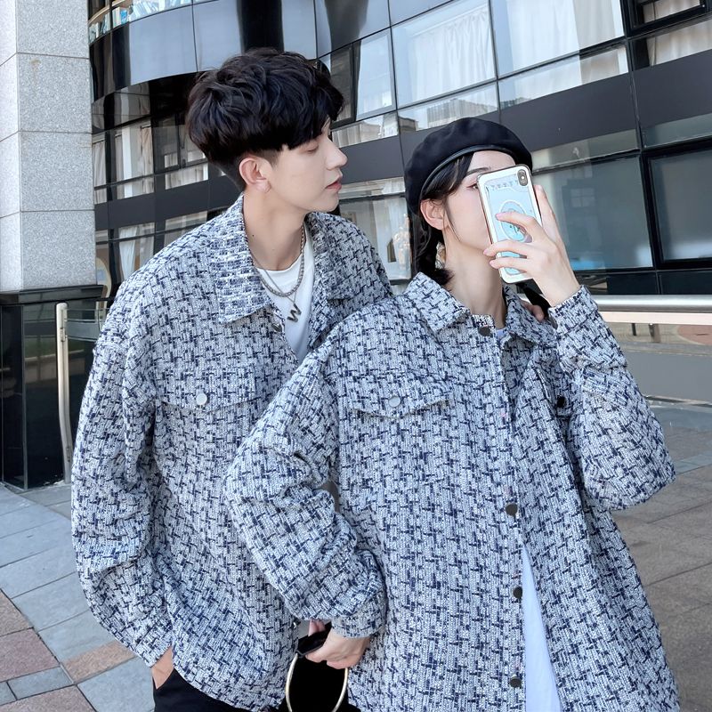 National Tide Small Fragrant Style Woven Plaid Jacket Loose