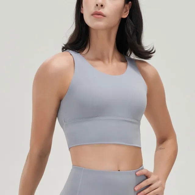 Yoga Deep V Bra Fitness High neck Vest Grey - Shop at LoveMi