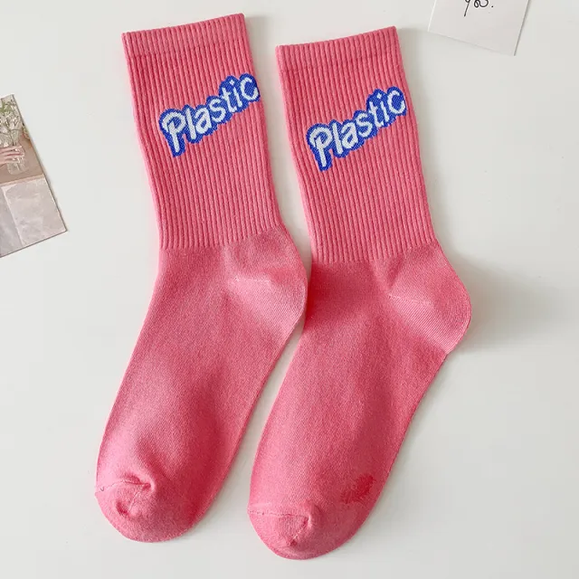 New Heart Strawberry Sweet Love Girl Socks Print Letters - Shop at LoveMi