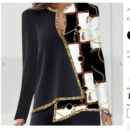 Digital Printed Flower V neck Hem Asymmetric Women's Long Sleeves Q404 Color 5Xl - Shop at LoveMi