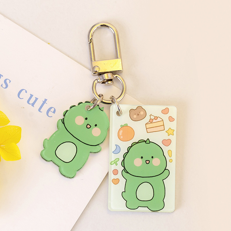 Creative Cartoon Acrylic Key Chain Pendant Green Dinosaur - Shop at LoveMi