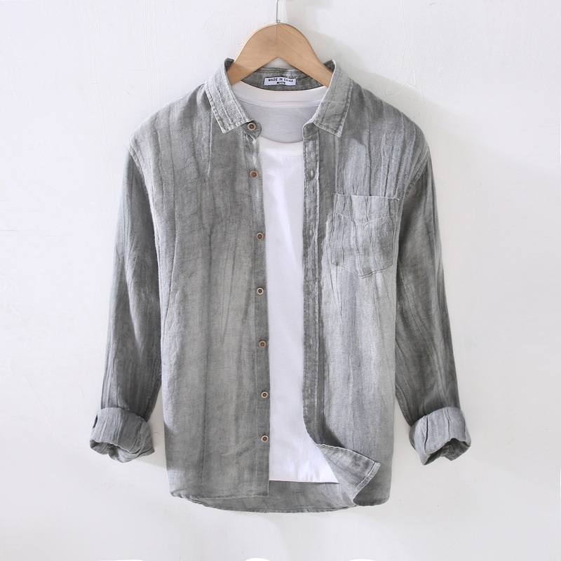Loose Retro Crumpled Square Neck Shirt