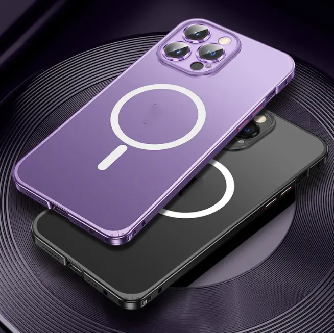 Magnetic Spring Buckle Metal Frame Phone Case