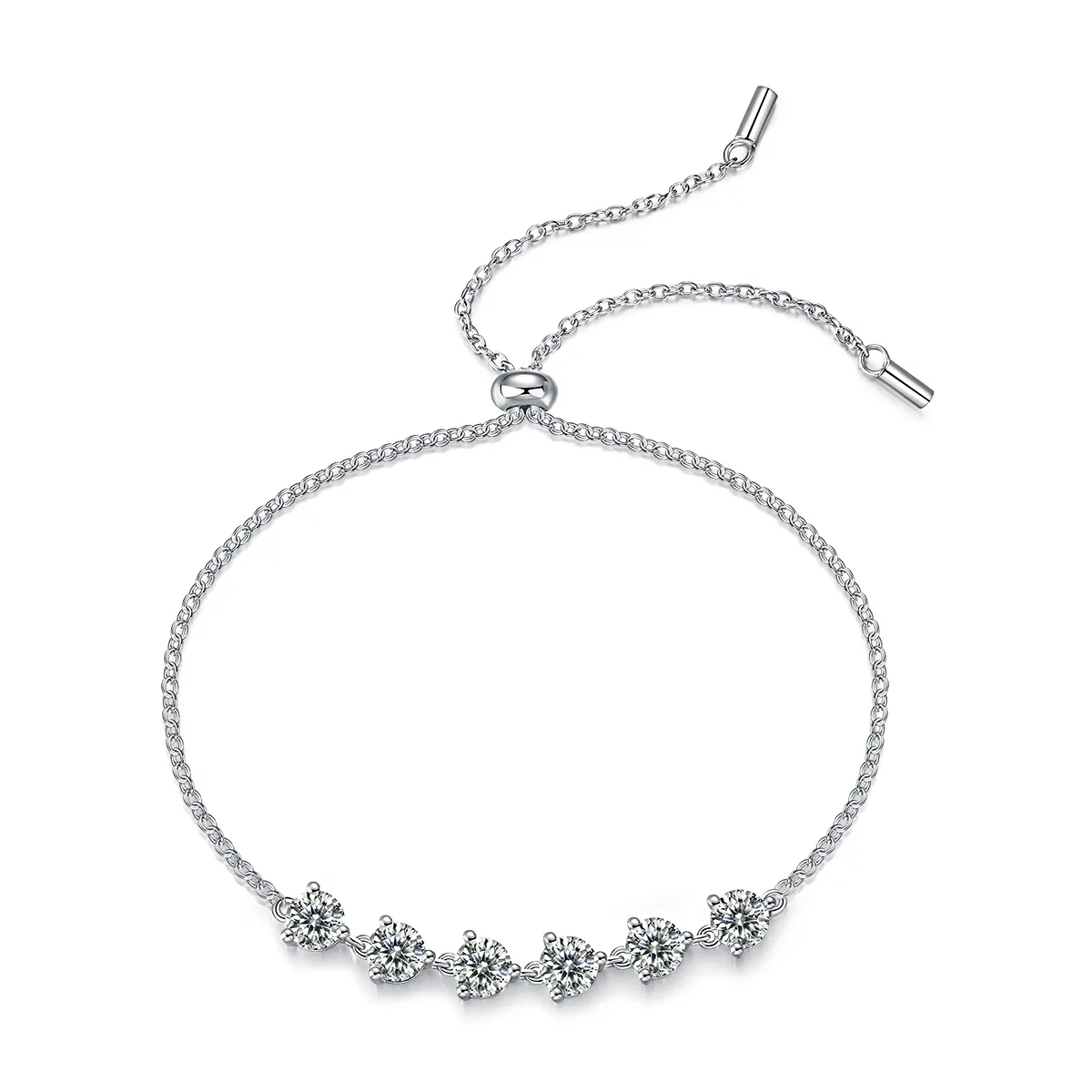 S925 Silver 2.6g Adjustable Bolo Bracelet, 6x