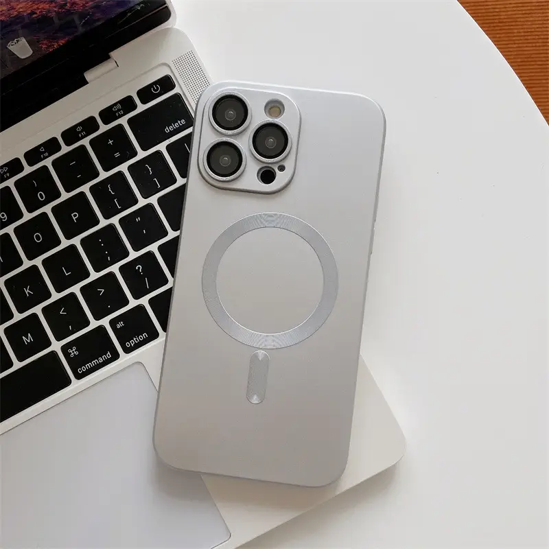 Magnetic Suction With Lens Film Electroplating Mobile Phone Case