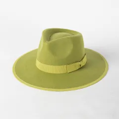 New Fashion Retro Crown Jazz Top Bow Wrapped Woolen Top Hat - Mocha Green - View 1