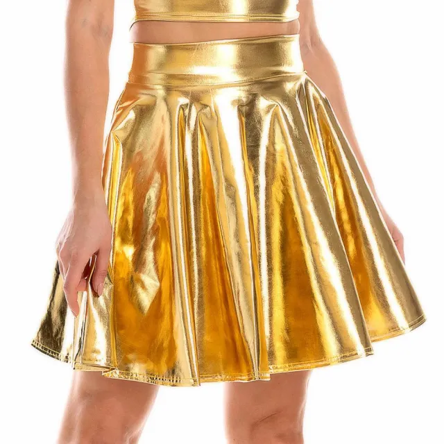 Night Club Stage Performance Pleated Skirt Gold - Shop at LoveMi
