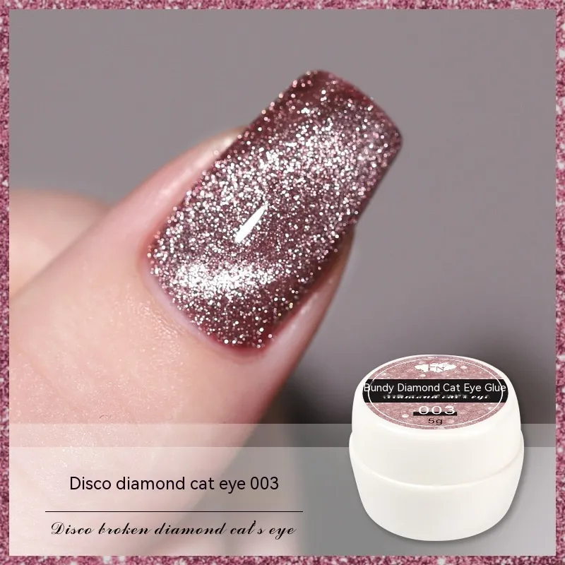 Reflective Diamond In The Debris Glue Cat Eye Gel Polish Nail Art - Cat'S Eye 003