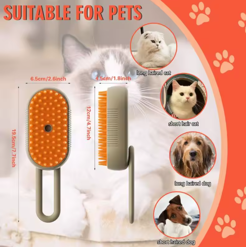 Pet Steam Brush Cat And Dog Deshedder Tool For Grooming And Hair Removal