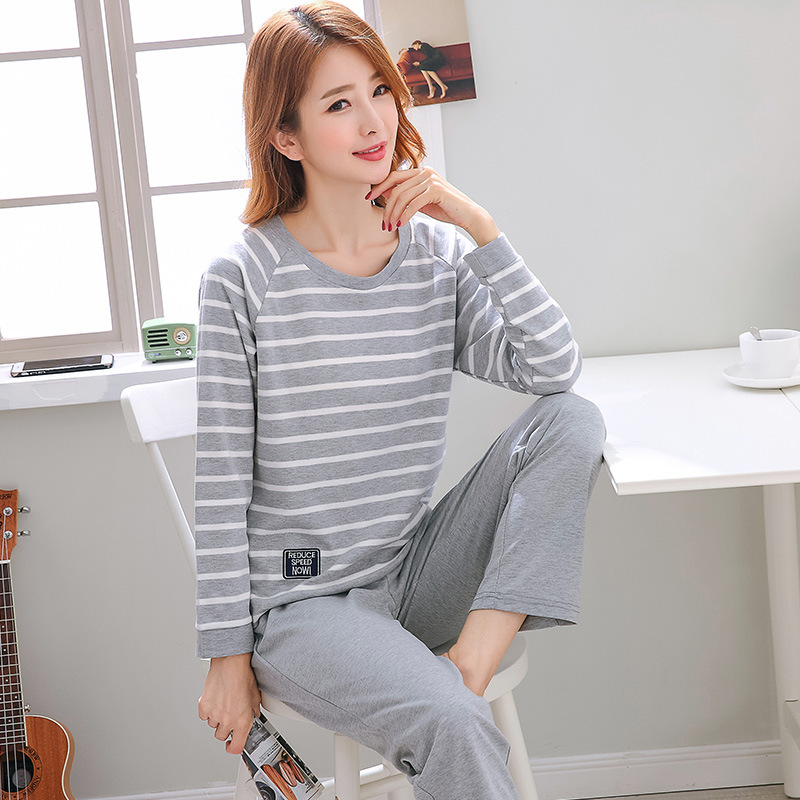 Title 18, Pajamas Ladies Long-sleeved Cotton Cartoon Suit...