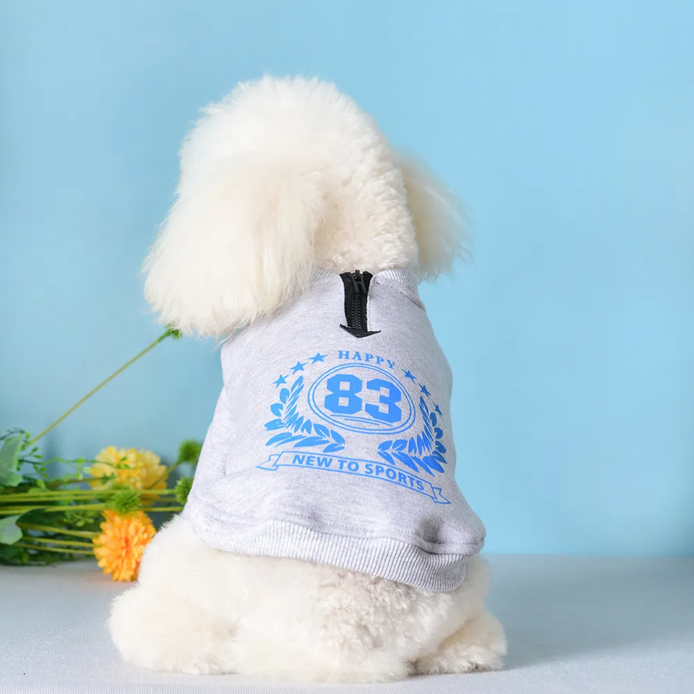 Sweatshirt Fashion Digital Printing Pet Two-legged Clothes - Hemp Grey