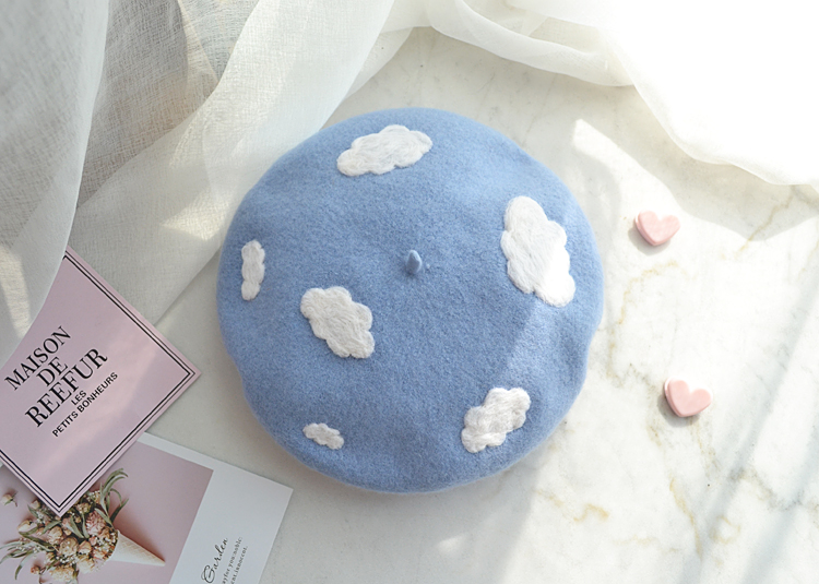 Title 5, Handmade wool felt cloud beret