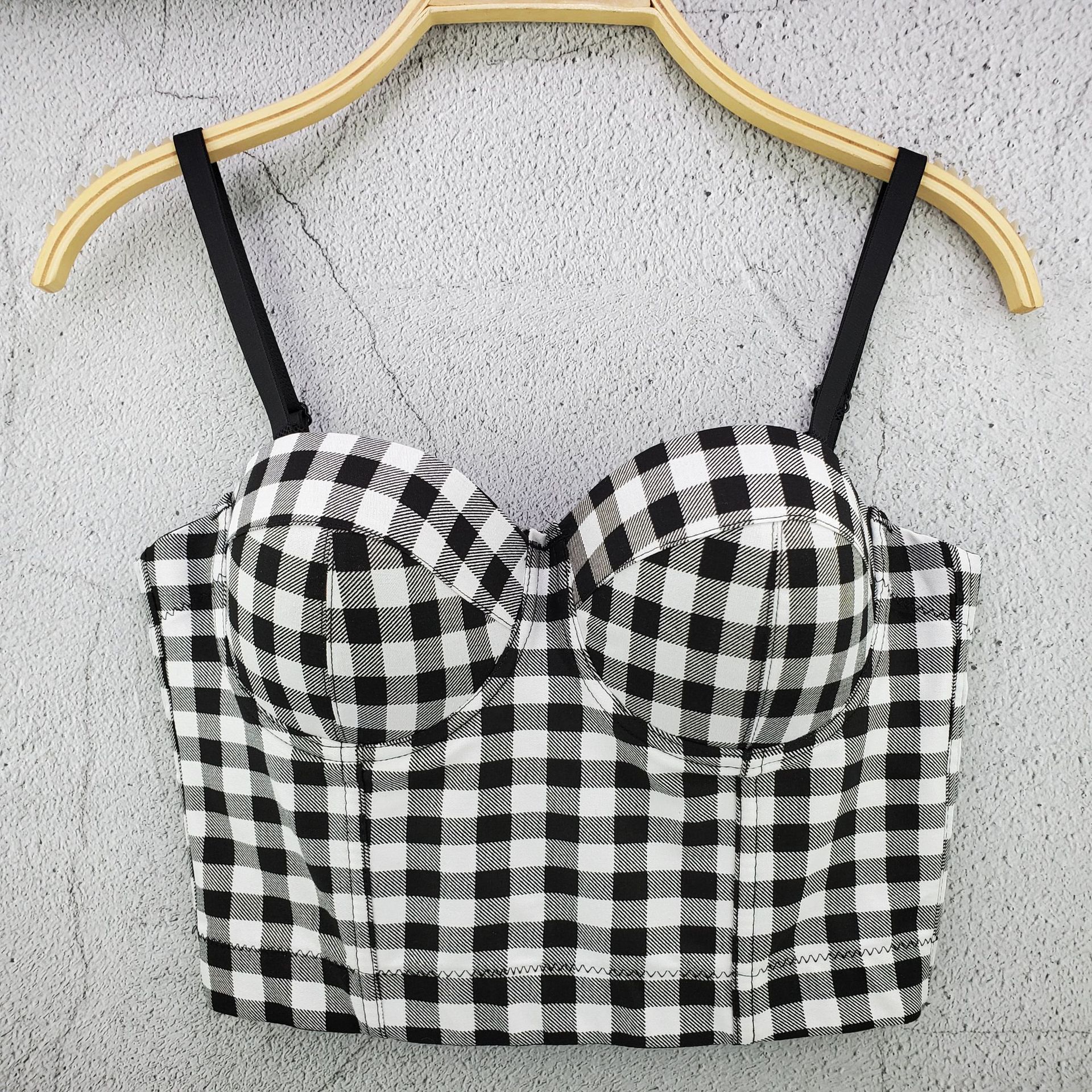 Title 2, Retro Plaid Camisole French Niche Youth Self-cu...