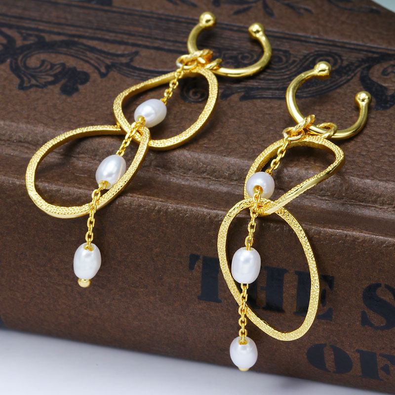 Ring Pearl Ear Clip Without Ear Hole