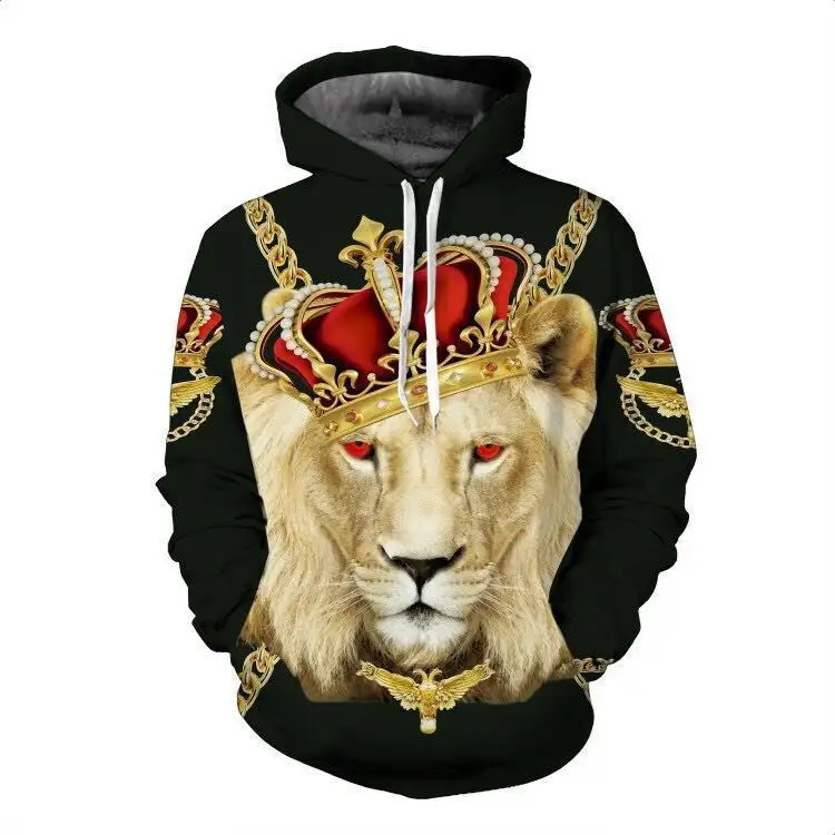 New 3D Printed Sweatshirt Hooded Long Sleeve Crew Neck