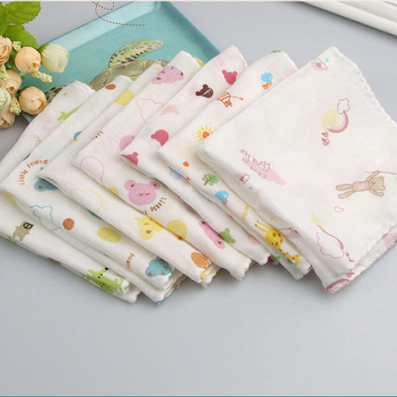 10 X Baby Gauze Muslin Square Newborn Cotton Bath Wash Soft Handkerchief - imagen 1