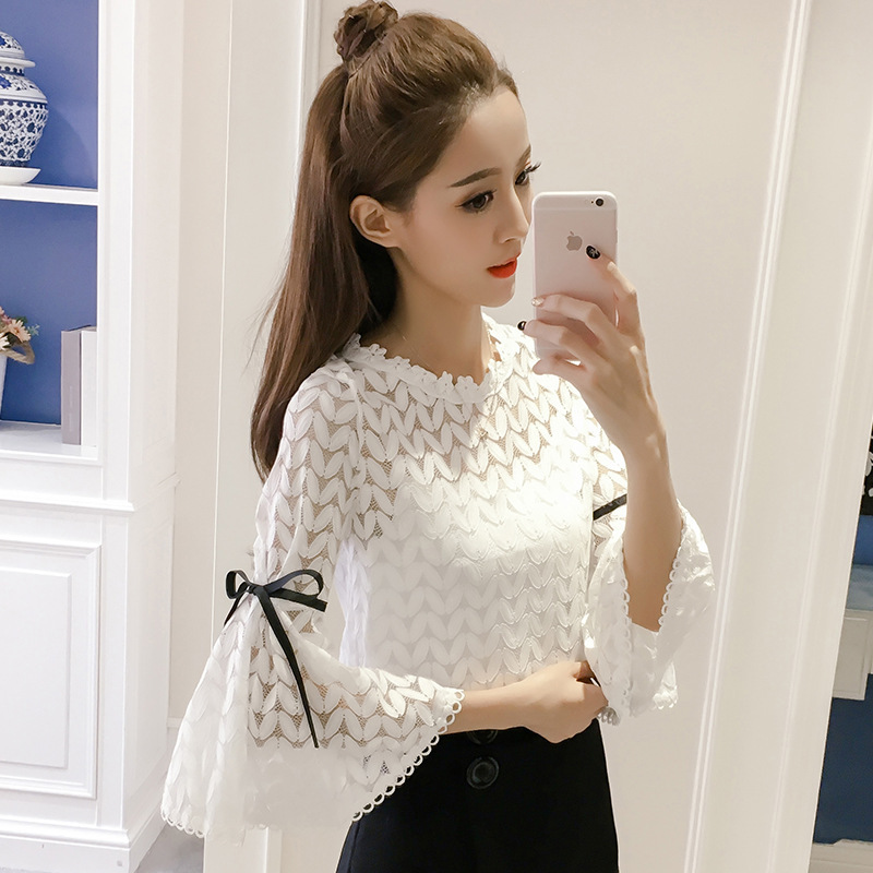 Title 7, Temperament Three-quarter Sleeve Chiffon Shirt ...