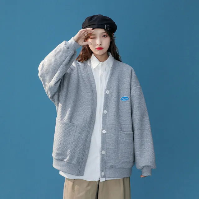 Student Korean Style Niche Design Sense College Style Cardigan Jacket Women Light Grey - Shop at LoveMi