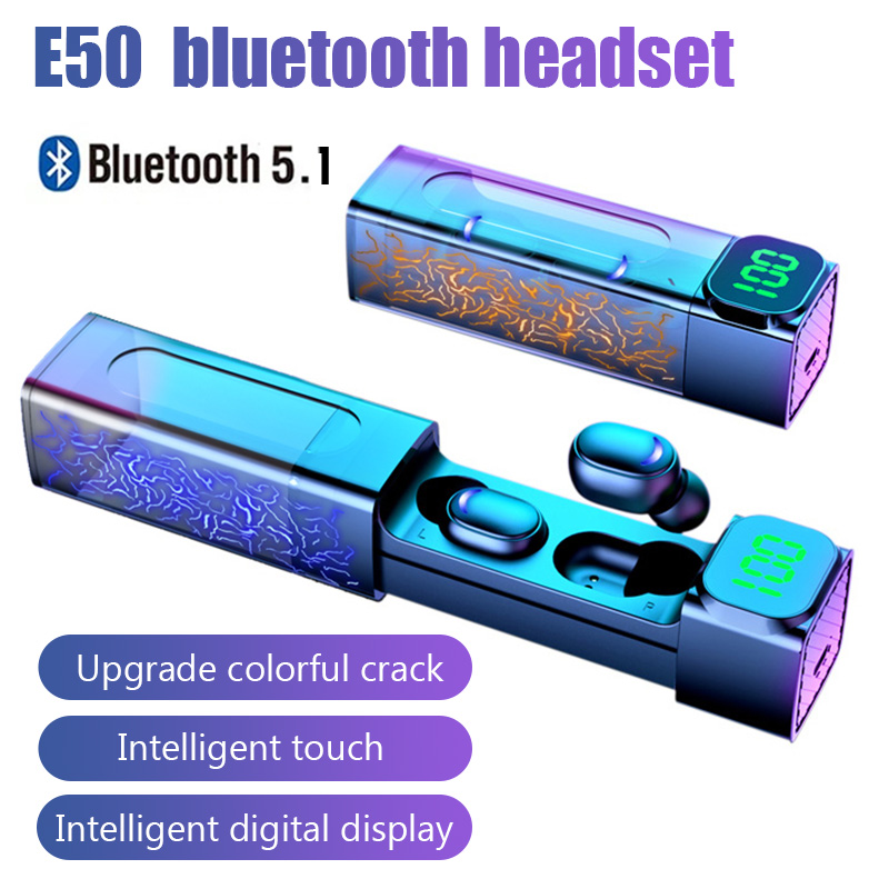 Mini E50 Crack Pull-out Digital Display Esports Gaming Wireless Bluetooth Headset TWS In-ear Type - Image 5