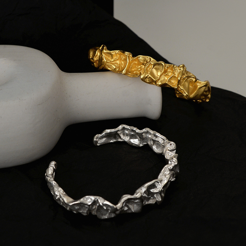 European And American Tin Foil Texture Bracelet