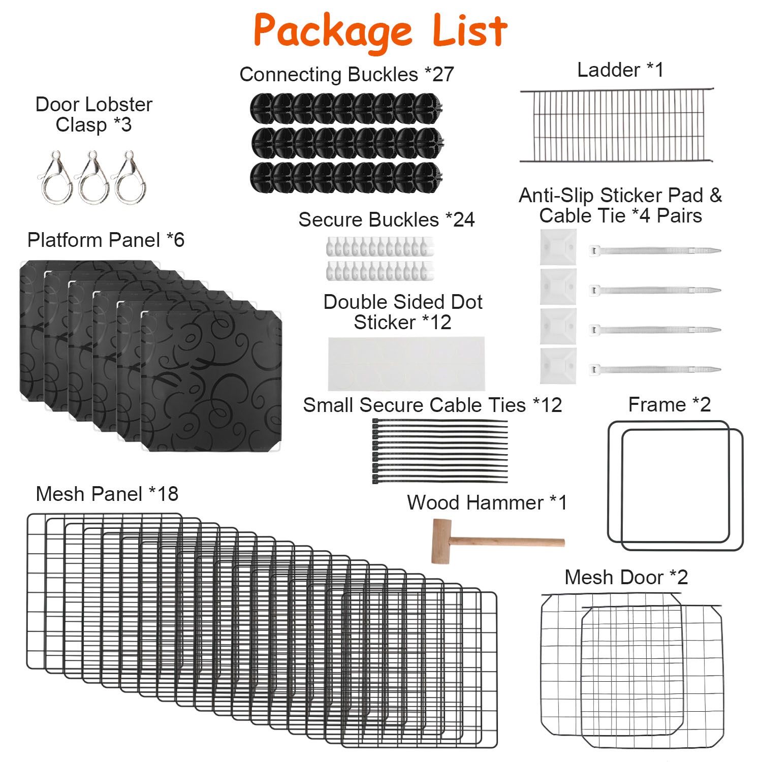 1Pc 2Tier Cat Cage Playpen Indoor Pet Enclosures Kitten Kennel House Detachable Cat Crate With Climbing Ladder 2 Doors For 1 To 2 Cats For Ferret Squirrel Small Animals