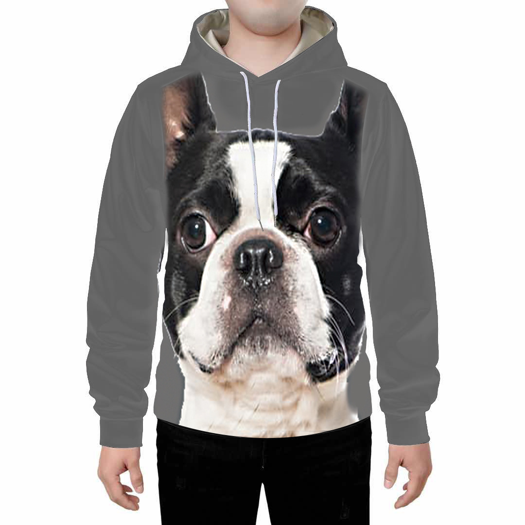 Fashion Printing Digital Dog Cute Facial Print Loose