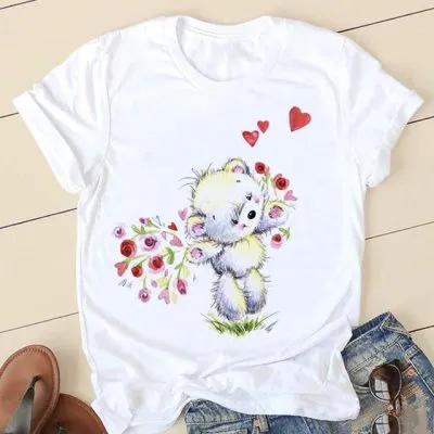 3D Digital Printing Casual Round Neck Short Sleeves T shirt Men's Support Graphic Customization White1 - Shop at LoveMi