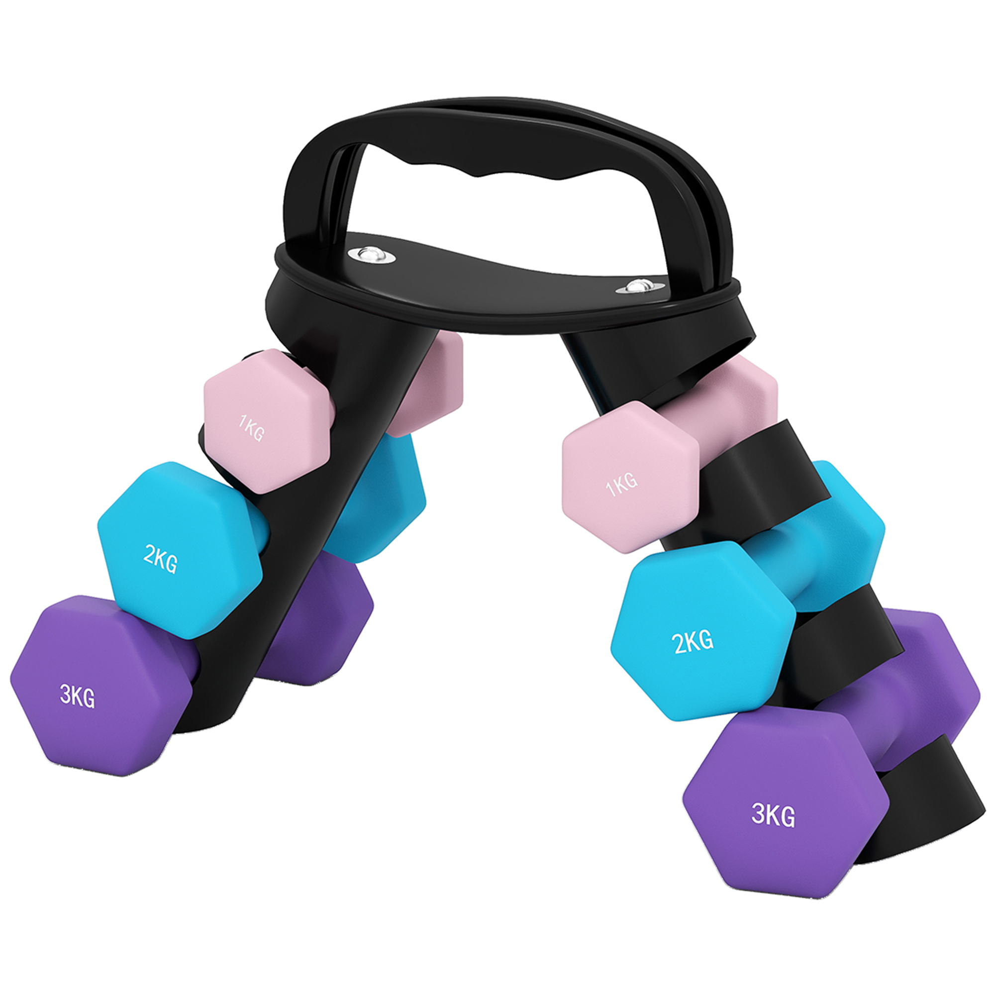 Dumbbell Set With Storage Rack , 2 X 1kg, 2 X 2kg, 2 X 3kg — image 2