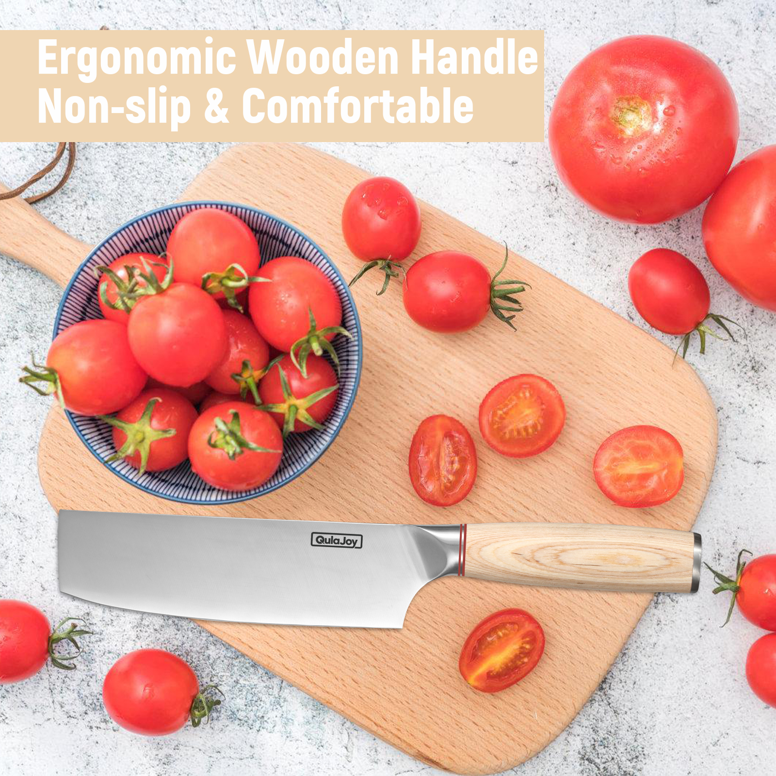 Japanese Veggie Cleaver with Wooden Handle. Whether you're a professional chef or an aspiring home cook, this kitchen cleaver knife is a valuable addition to your culinary arsenal. Experience the perfect blend of style, functionality, and durability with 