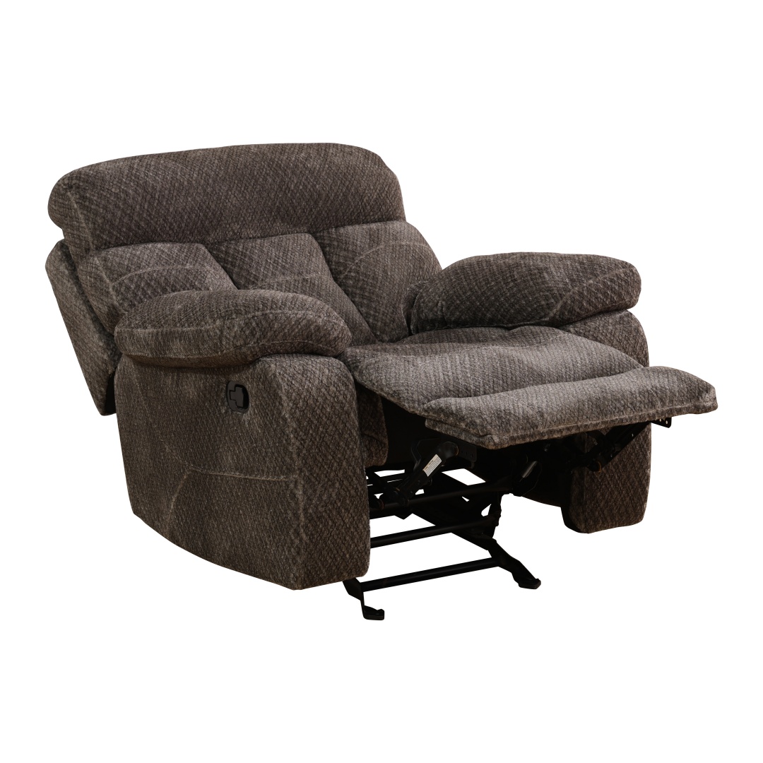 Pickup Only--Brown Cashmere Fleece Living Room Recliner Intelligent 3-Piece Sofa Set