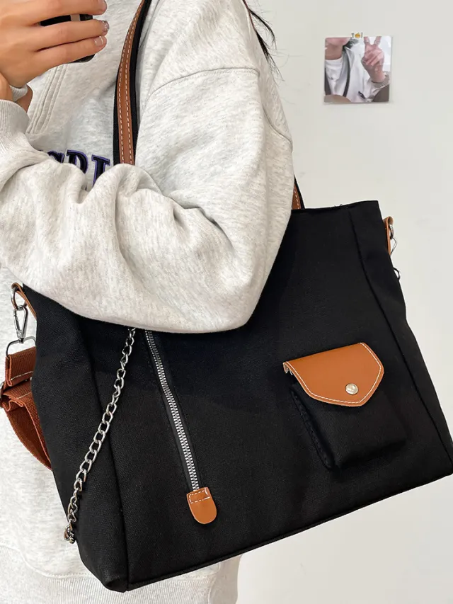 Simple And Versatile Leisure Student Large Capacity Single Shoulder Bag Crossbody Black - Shop at LoveMi