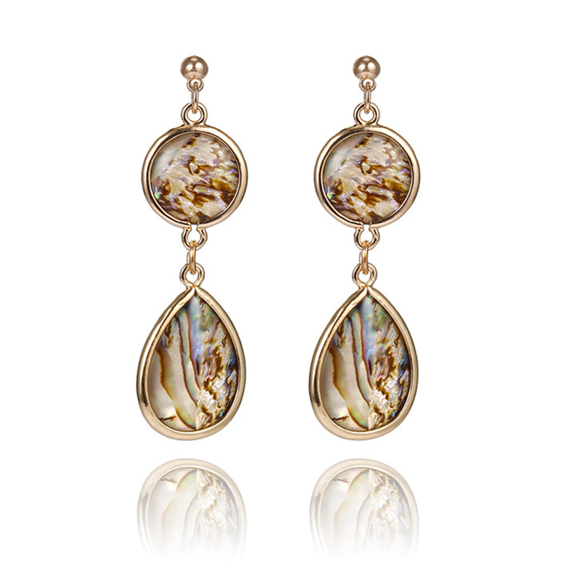 Title 5, Colorful Abalone Shell Water Drop Earrings Non-...