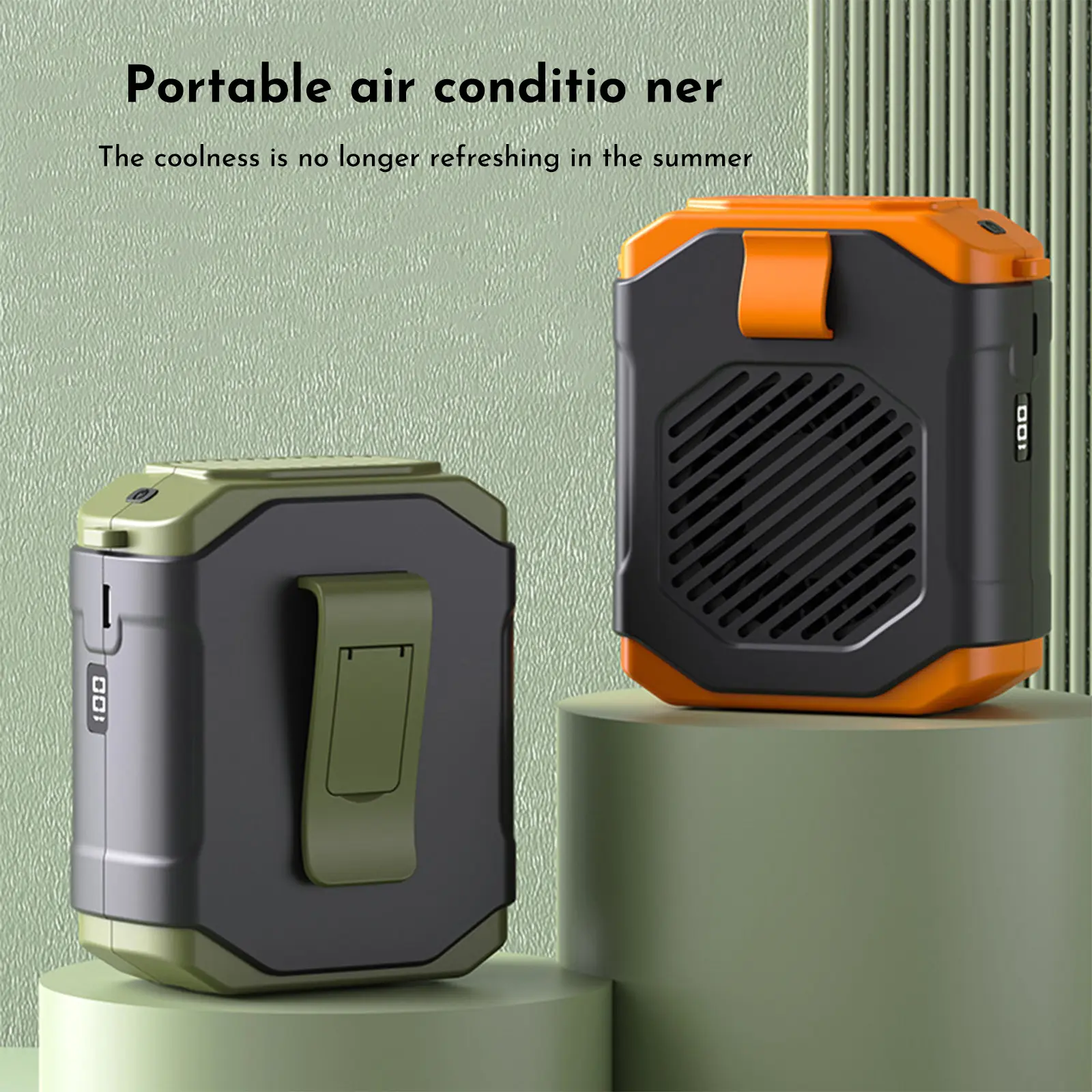 Portable Rechargeable Mini Fan, High-Velocity Hands-Free Waist