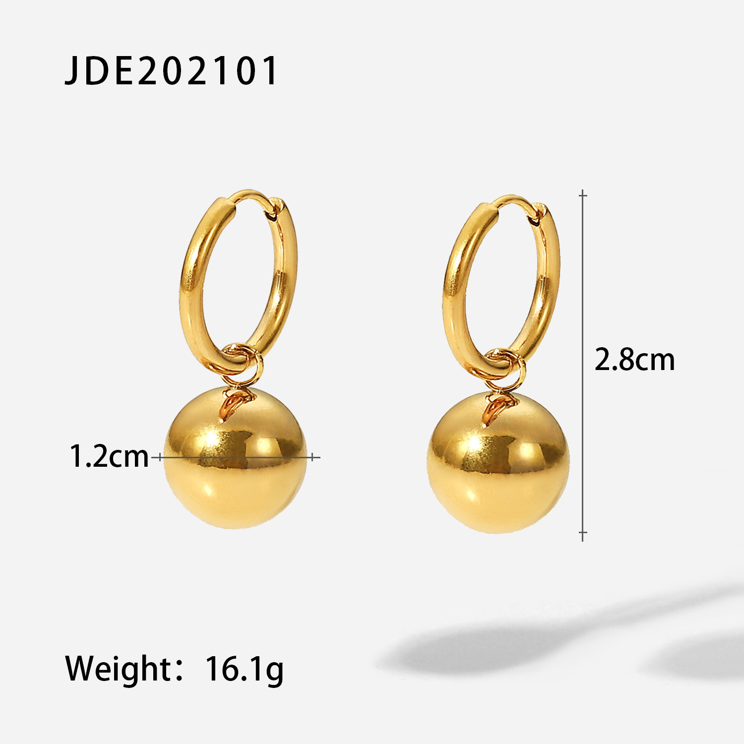 Title 2, INS Fashion 18K Gold Stainless Steel Golden Bal...