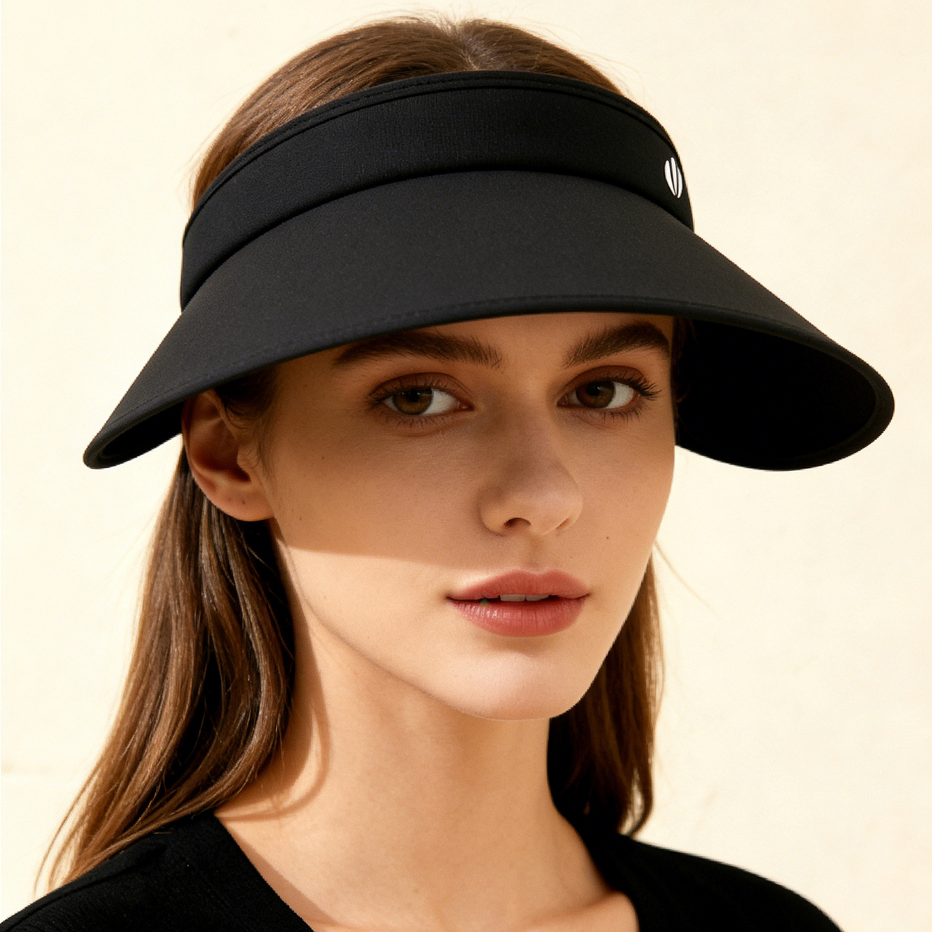 Solid-color Petal-shaped Labeled Wide-brimmed Casual And Versatile Open-top Sun Hat, Suitable For Outdoor Commuting And Vacation In Spring And Summer