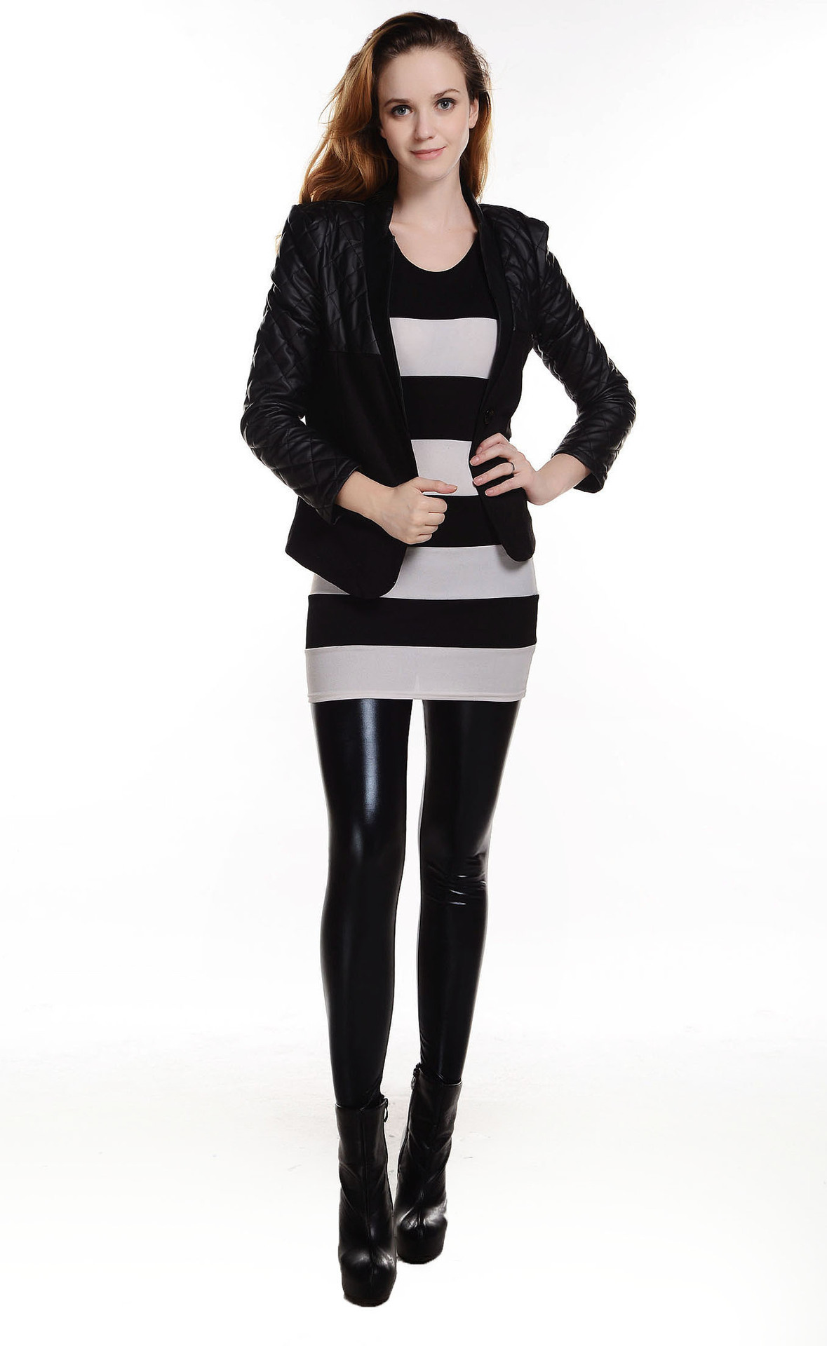 Sexy Shiny Metallic Gilded Patent Leather Leggings Black - Shop at LoveMi