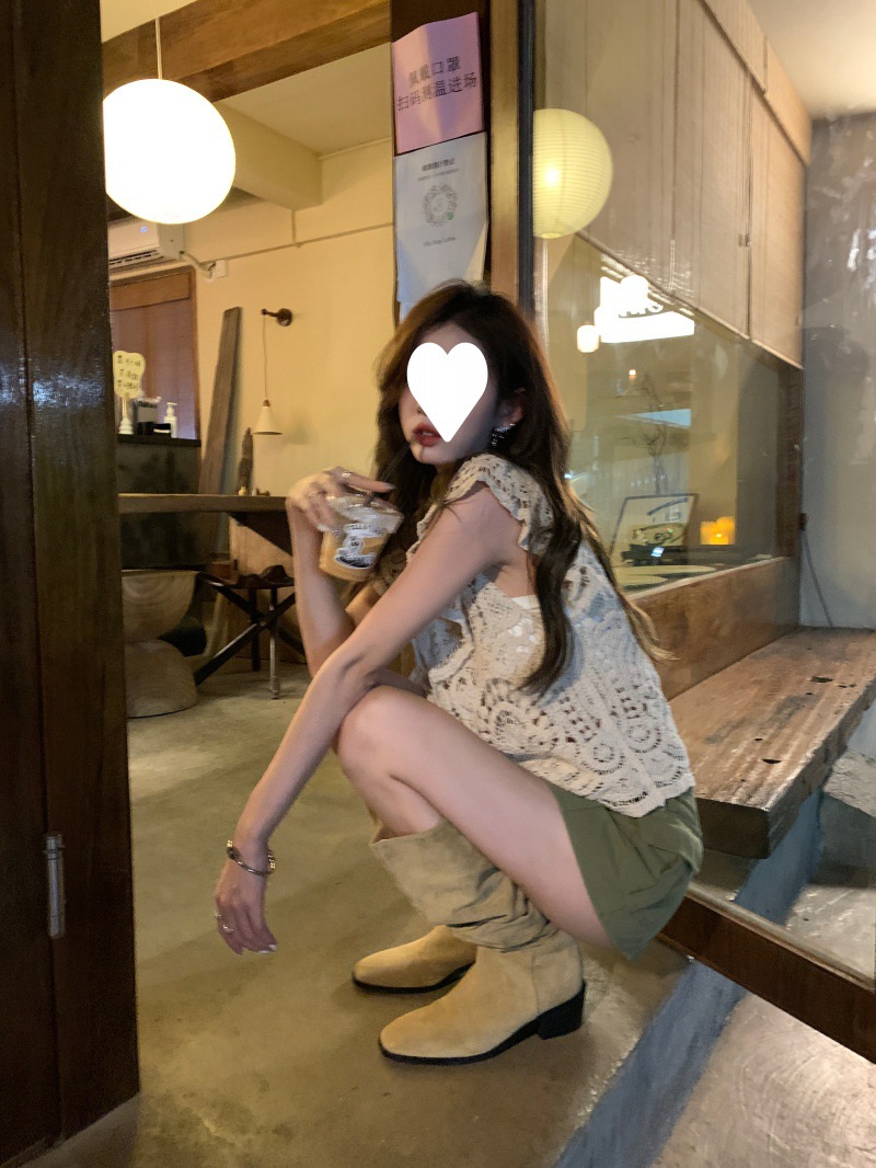 Retro Fashion Crocheted Hollow-out Knitted Cardigan Women's Top