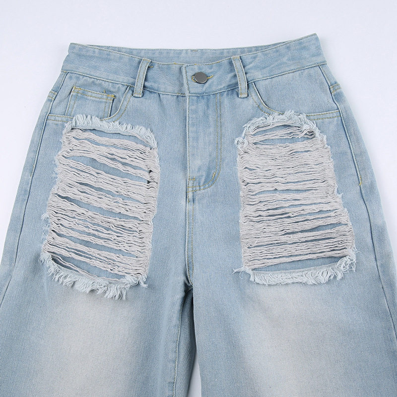 Title 12, Womens Fashionable Ripped Denim Trousers for a...