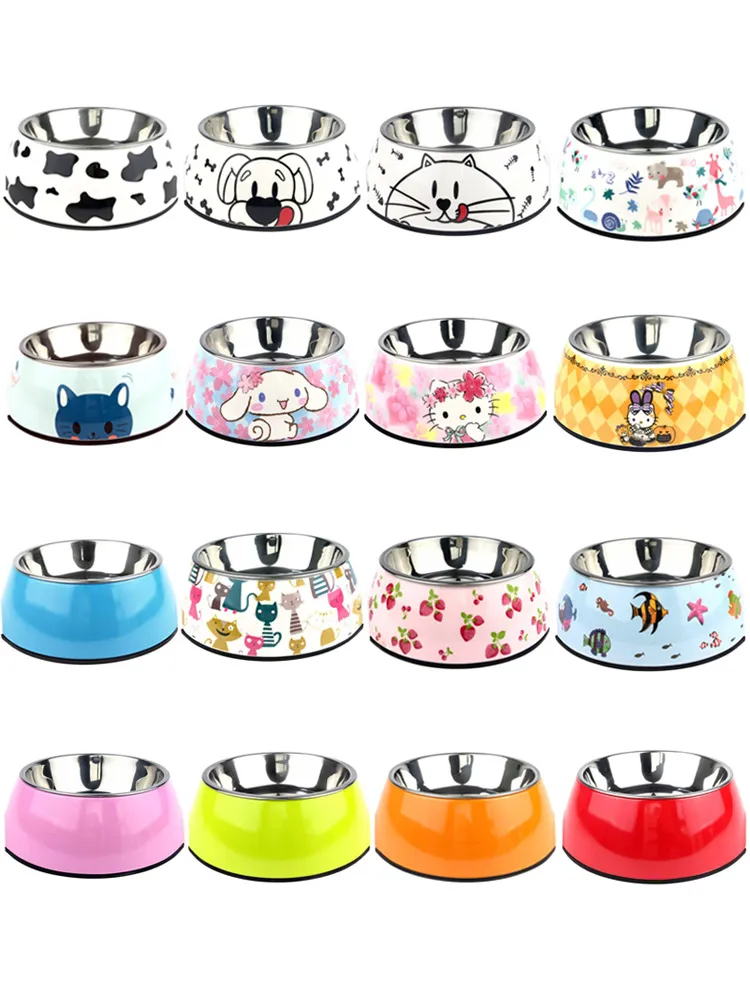 Dog Bowl Cat Food Bowl Stainless Steel Pet Supplies - Pink Piglet