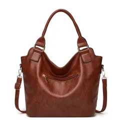 Women's Handbag Large Capacity Single Shoulder Messenger Oil Leather Bag - Brown - View 1