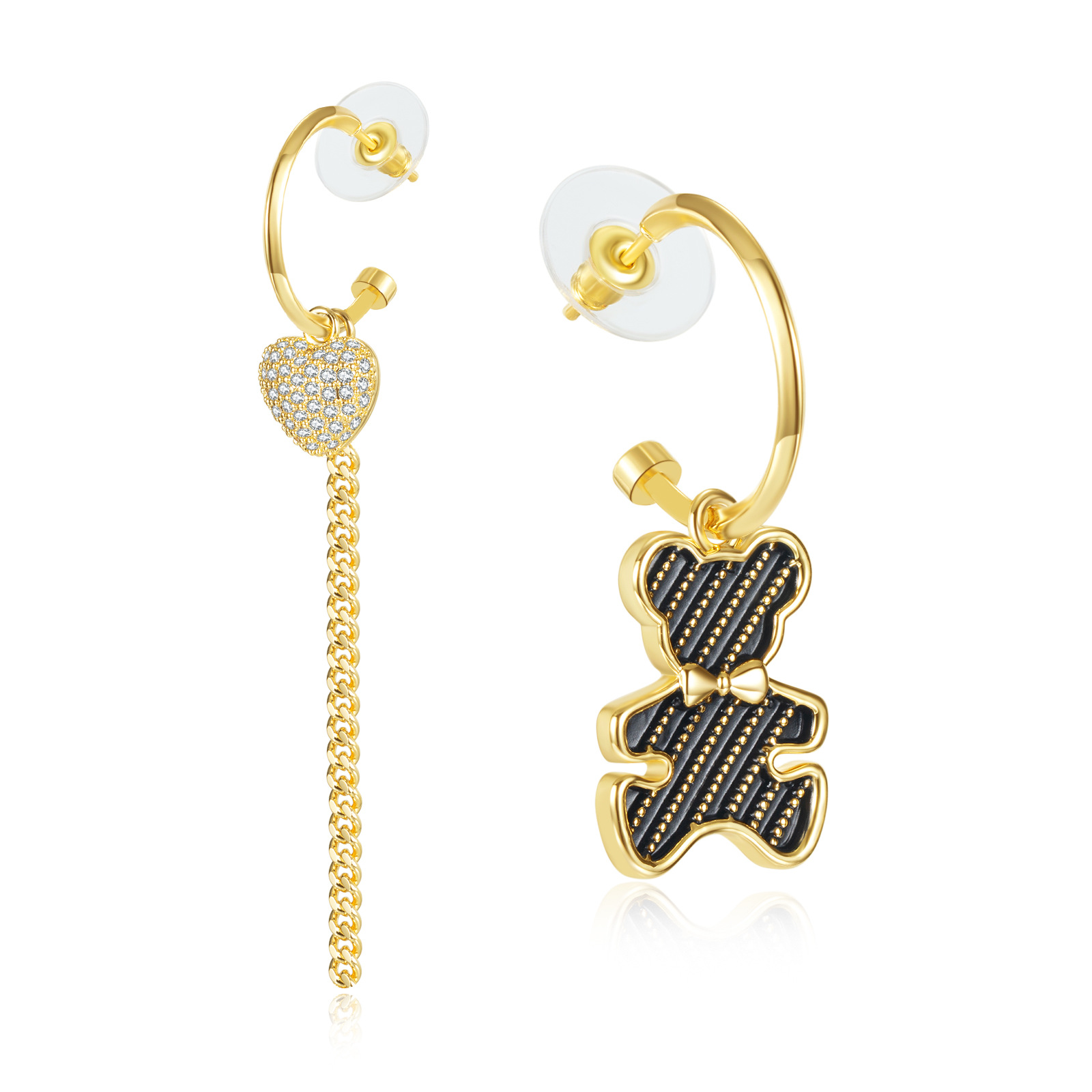 Title 4, High-end Temperament Love Bear Earrings Fashion...