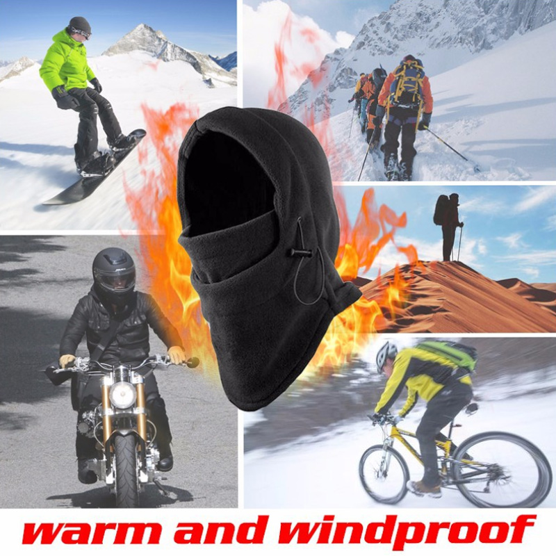 3-in-1 Fleece Balaclava, Black
