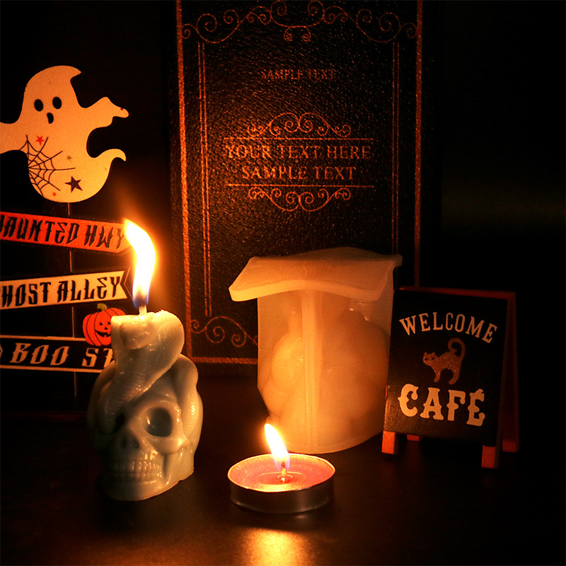 Snake skull candle mould ornaments (a9017)
